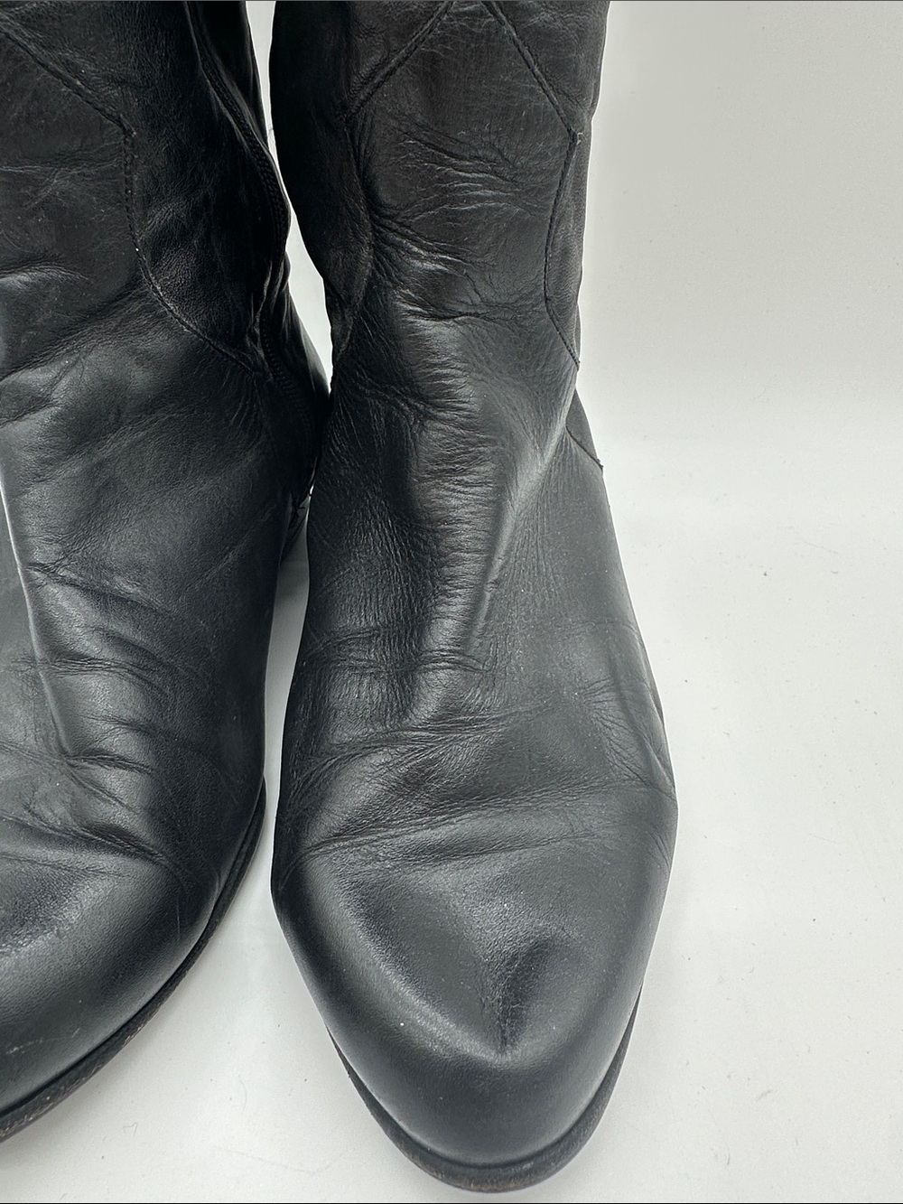 Vintage Black Leather Western Boots - Picture 3 of 9